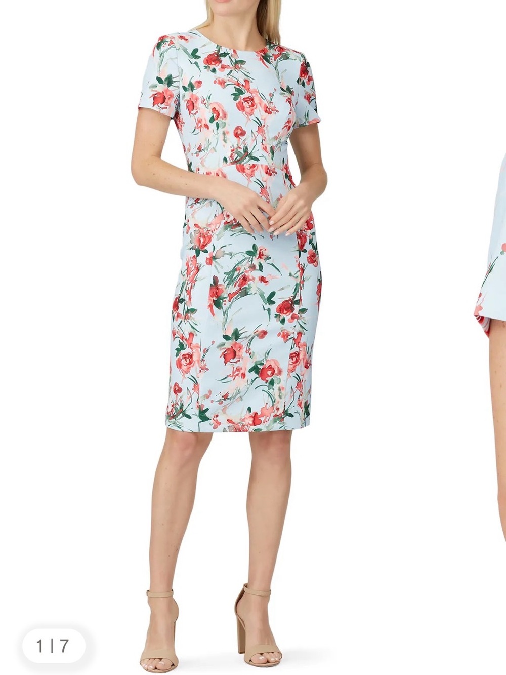 Black Halo Floral Jodee Light Blue Dress